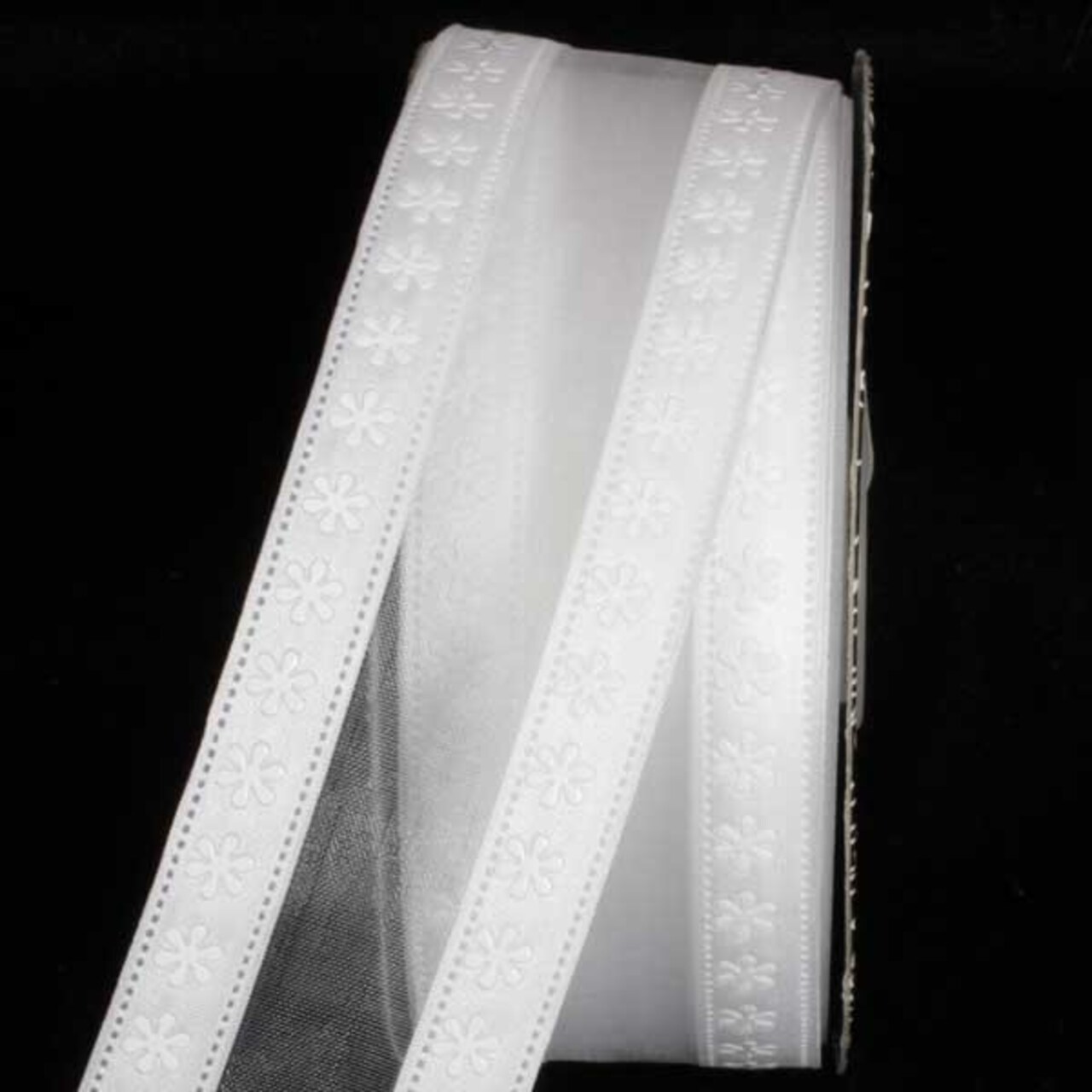 The Ribbon People White Floral Wired Craft Ribbon 1.5" x 40 Yards